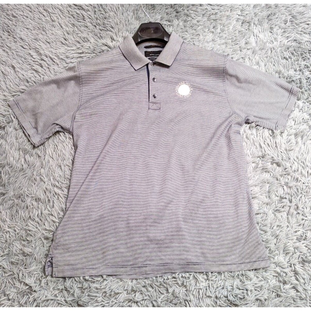 Greg Norman Polo‎ Golf Shirt Mens Large Blue Gray 60/2 Double Mercerized Cotton